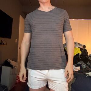 GAP Men's Charcoal Striped Tee